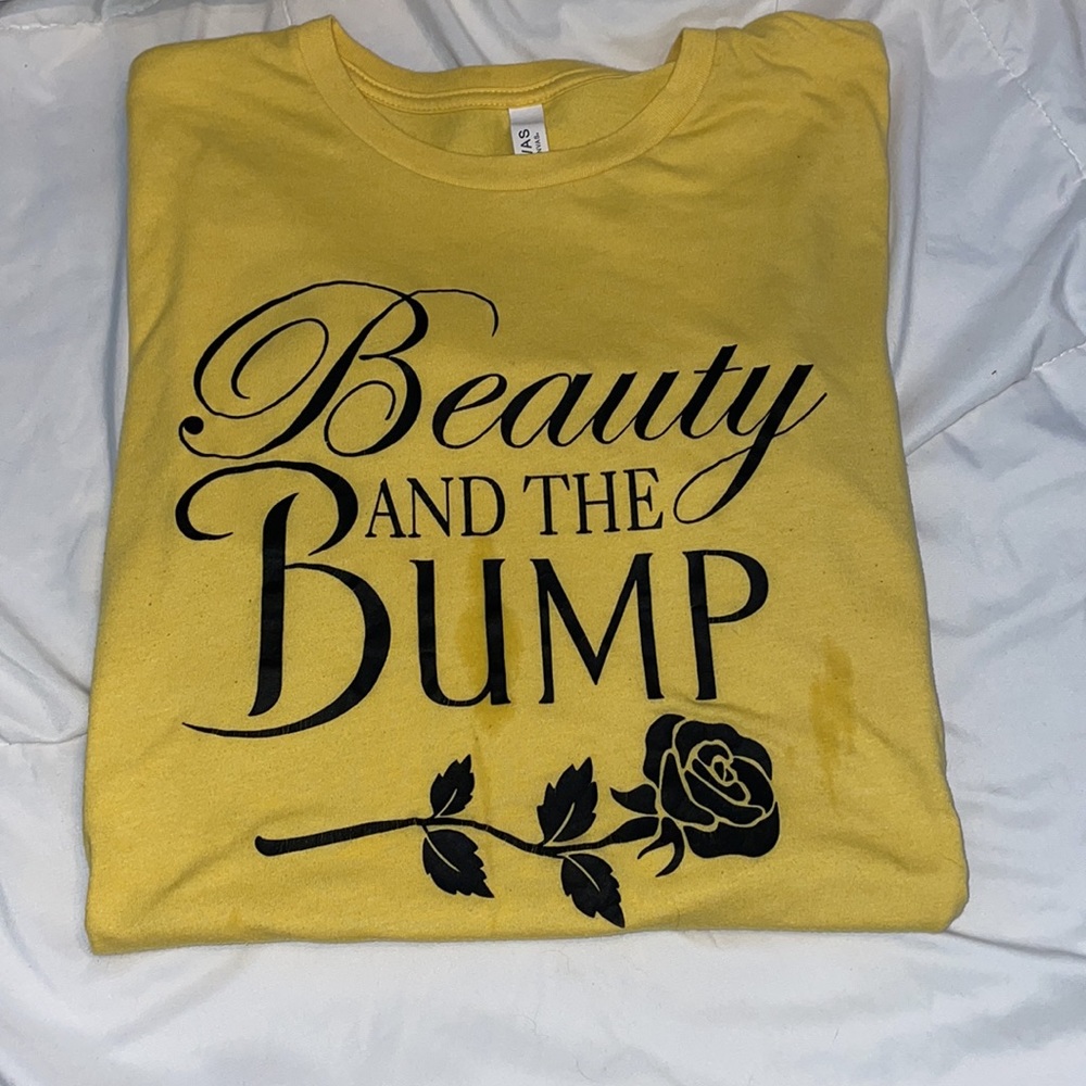 Maternity Beauty and the bump t-shirt.Belle t-shirt, pregnancy announcem…